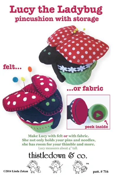 Pincushion pattern - Lucy the Ladybug