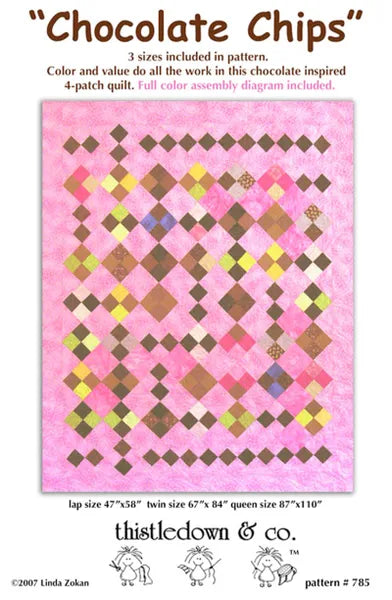 Chocolate Chips  4-patch pieced quilt pattern