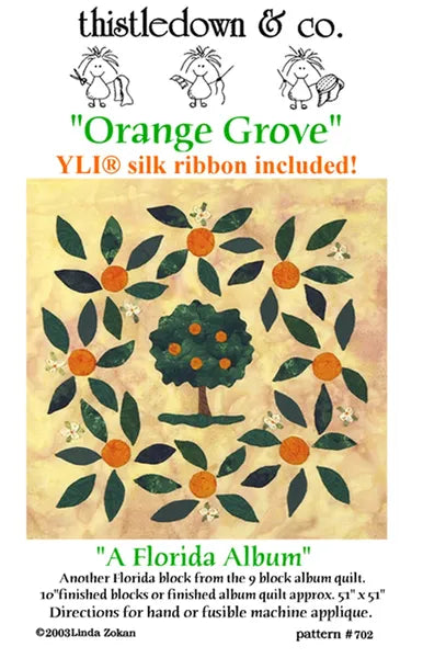 Orange Grove applique quilt block - Florida Album Quilt