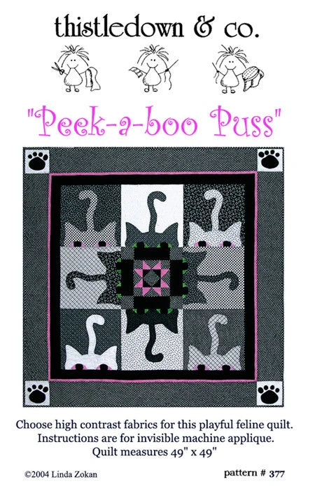 kitty cat quilt pattern - Peek-a-Boo Puss