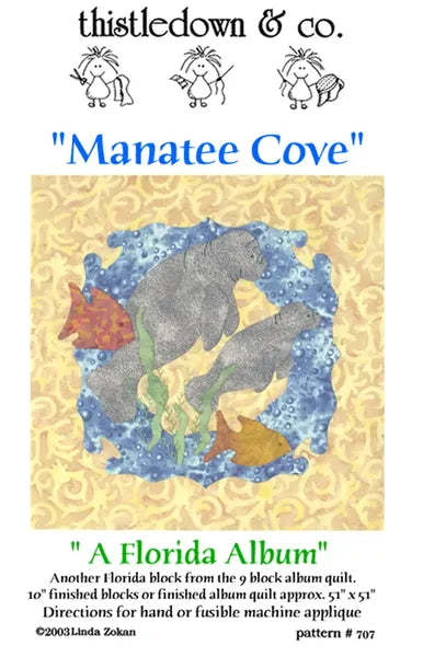 Manatee Cove applique quilt block - Florida Album quilt