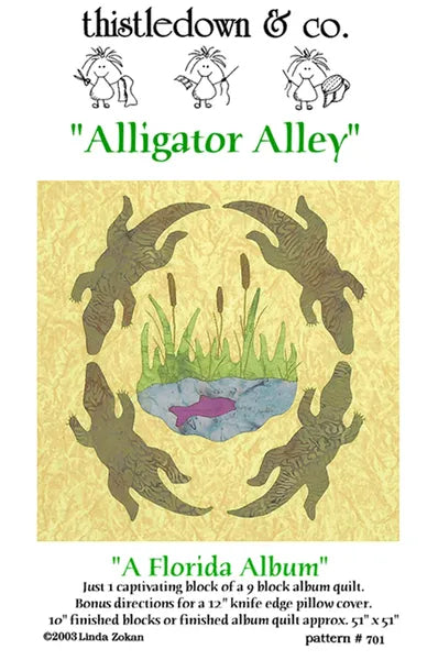 Alligator Alley applique quilt pattern