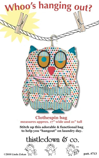 Clothes pin bag pattern - Whoo's Hanging Out?