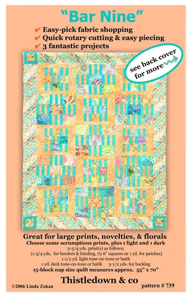 Bar Nine - easy pieced quilt pattern